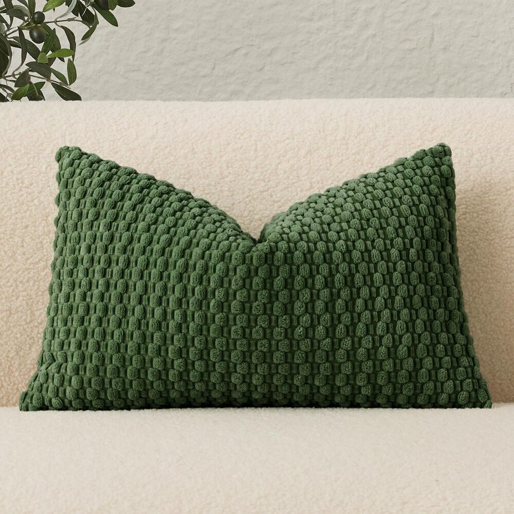 9768 UGASA Lumbar Throw Pillow Covers Pack of 1 Super Soft Boho Corduroy